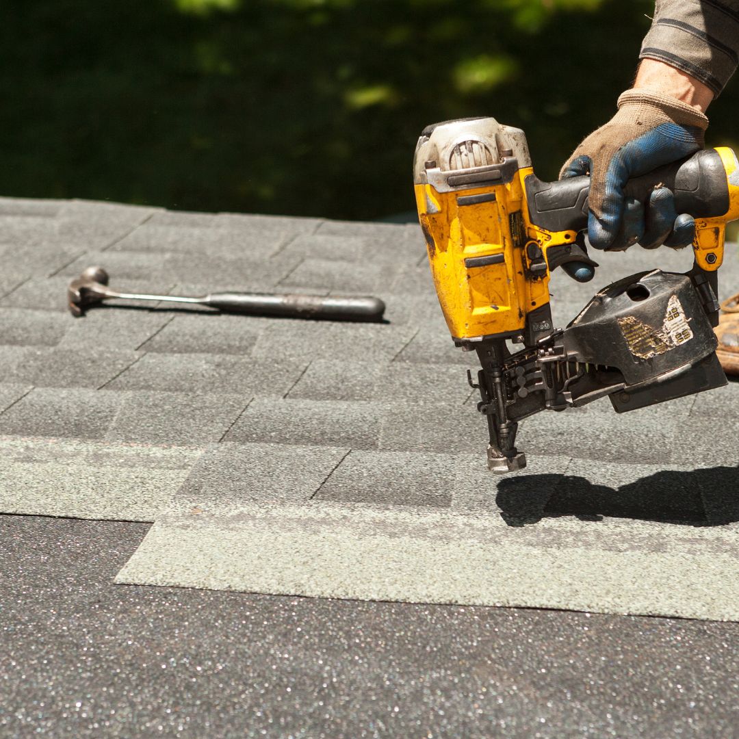 CertainTeed® shingles get nailed into a new roof
