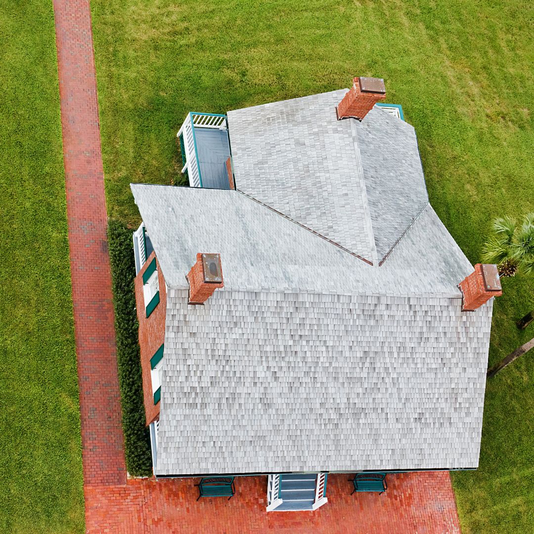 Aerial view of home's roof